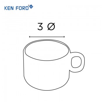 Kenford Coffee Cup CP 200 3 Dia White Polycarbonate 200 ml