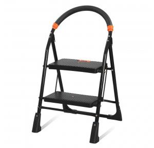 Trendy Cameo 2 Step Heavy Duty Foldable Step Ladder With Anti-Skid Shoes and Extra Strong Wide Steps Size: 46W x 95H CM Load Capacity 150 Kg Weight 5 Kg Black