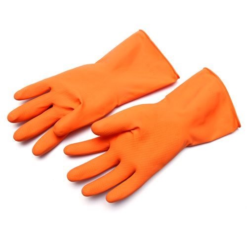 Hand Gloves Rubber Orange 11 Inch 1 Pair