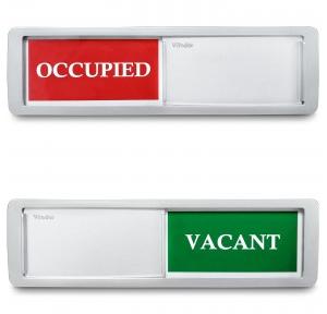 Vacant Occupied Sliding Door Plate Acrylic 7x2 Inch Silver