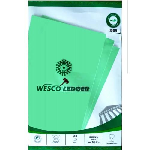 Wesco Paper Green Ledger 80 GSM 500 Sheets