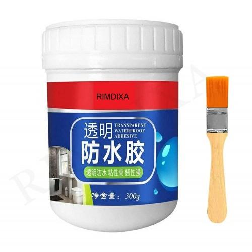 Transparent Waterproof Glue For Roof Leakage Crack Seal Glue 300gm With Brush Crack Seal Agent Roof Water Leakage Solution Transparent Glue Waterproofing