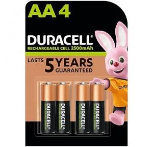 Duracell Rechargeable Batteries AA 1.5V 2500mAh Pack of 4