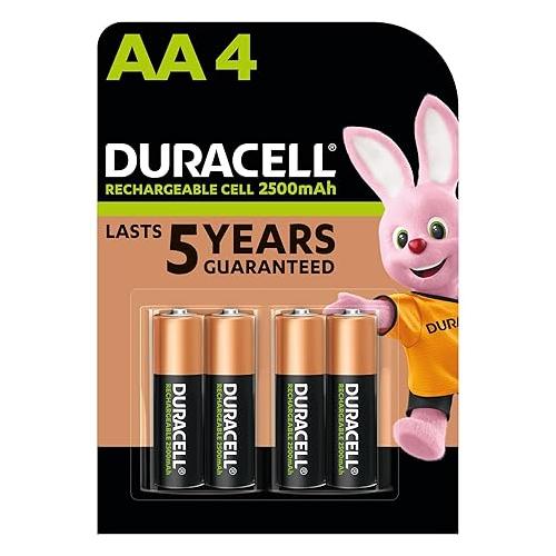 Duracell Rechargeable Batteries AA 1.5V 2500mAh Pack of 4