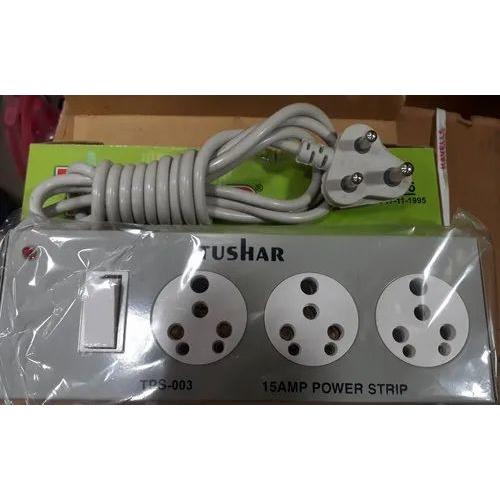 Tushar Power Strip R687316 4 Pin 3 Socket Single Switch 240V