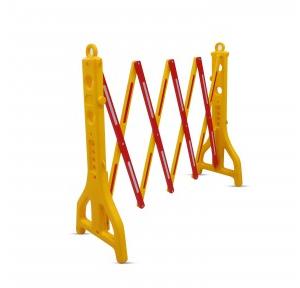 Robustt Yellow & Red Expandable 86080090 8.3 Feet, Adjustable Road Barricade with Reflective Strips