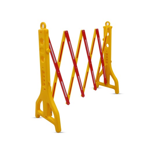 Robustt Robustt Yellow & Red Expandable 86080090 8.3 Feet, Adjustable Road Barricade with Reflective Strips