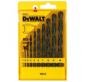 Dewalt HSS DT5911-QZ HSS 1mm/2mm/3mm/4mm/5mm/6mm/7mm/8mm/9mm/10mm Metal Drill Bit Set