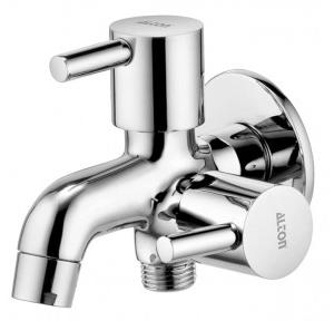 Alton Brass 2 in 1 Chrome Finish Bib Tap with Wall Flange Silver GRC3715