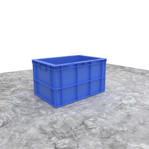 NILKAMAL Multi Purpose Crate CH5436300 (Closed With Handle) HDPE Outer Dim 540(L) X 360(B) X 300(H) MM Blue (With 7-8 Holes at the Bottom)