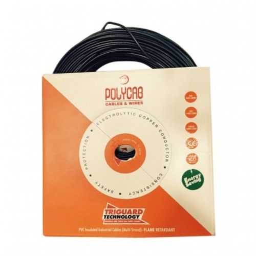 Polycab 10 Sqmm 1 Core FR PVC Insulated Unsheathed Industrial Cable, 200 mtr (Black)