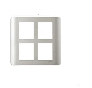 Schneider ZENcelo 8M Grid & 8M Cover Plate-Square Satin Silver IN8408SC(SA)