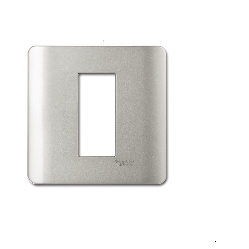 Schneider ZENcelo 1M Grid & 1M Cover Plate Satin Silver IN8401C(SA)