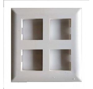 Schneider Livia 8M Grid & 8M Cover Plate-Square White P0709