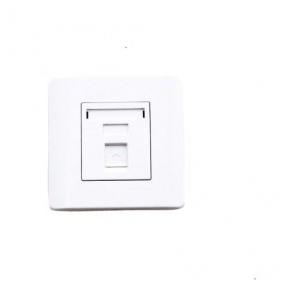 Schneider 1 Gang Data Outlet Category 6 on Shuttered Wallplate E8431RJS/6-OS