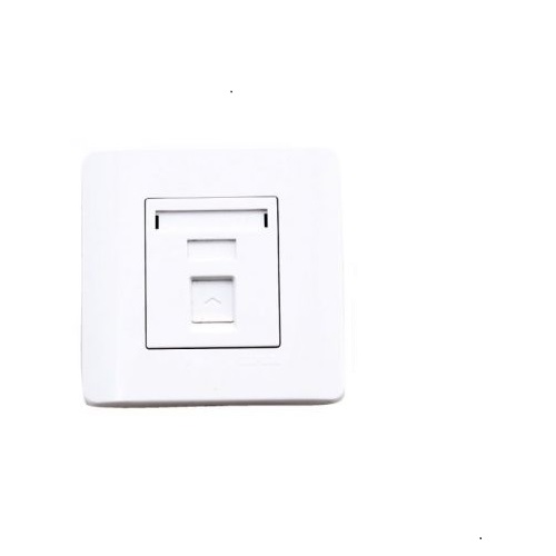 Schneider 1 Gang Data Outlet Category 6 on Shuttered Wallplate E8431RJS/6-OS