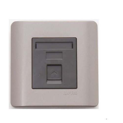 Schneider 1 Gang Telephone Socket on Shuttered Wallplate E8431RJS4-OS