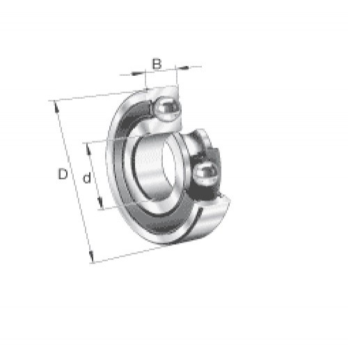 FAG Deep Groove Ball Bearing, 6008-2RSR-L207-C3