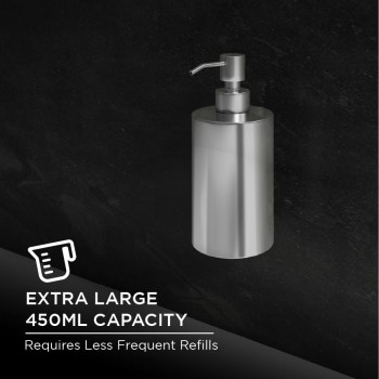 Euronics  Soap Dispenser ES09 Stainless Steel 304 Grade 450 ML Heavy Trafffic