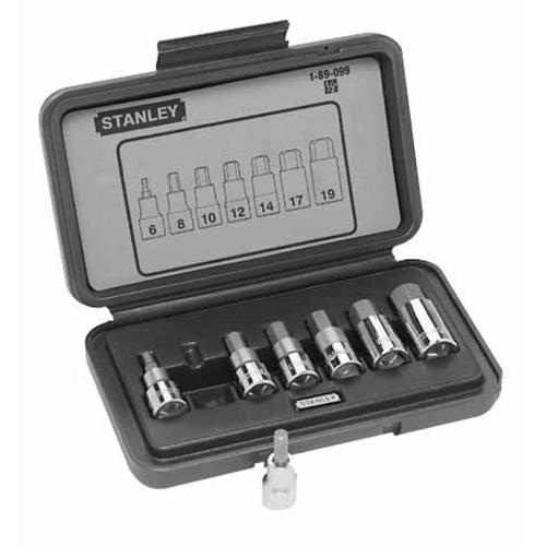 Stanley 7 Pcs 1/2 Sq. Drive Hex Bit Socket Set MET, 1-89-099