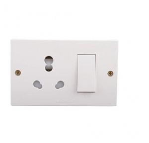 Anchor Penta 20A Combined Box 2 Hole White Switch, 14616