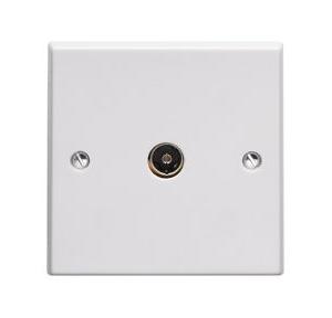 MK Midas 1M TV Coaxial Socket Outlet, SS2651 (Pack of 5 Pcs)