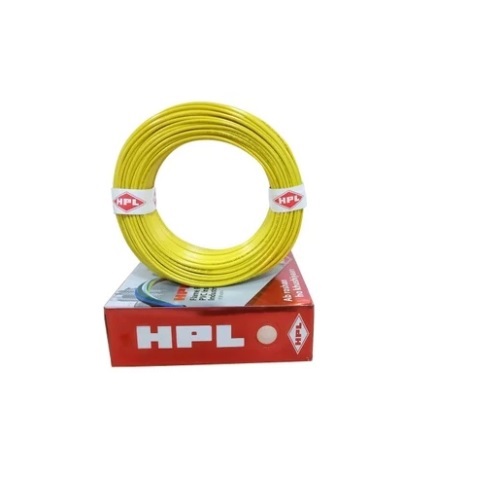 HPL 0.75 Sq.mm Yellow Insulated Unsheathed Industrial Cables, HHR000075100 (100 mtr)