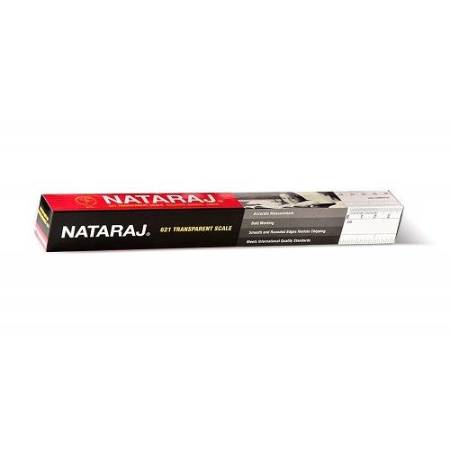 Nataraj 621 Plastic Scale 30cm, Transparent (Pack of 10)