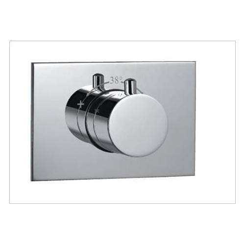 Jaquar Spout with Straight Legs Thermosatic Concealed High Flow Control Valve with Wall Flange, FLR-CHR-5679