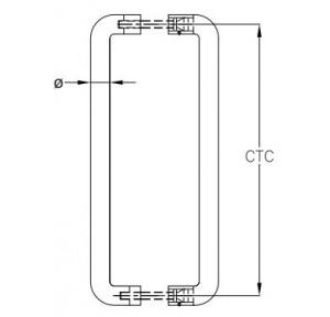 Dorma D Type Pull Door Handle 150x19mm, XL-C 3001A