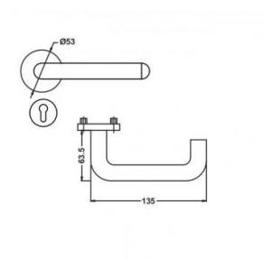 Dorma D Type Pull Door Handle 150x19mm, XL-C 3001A