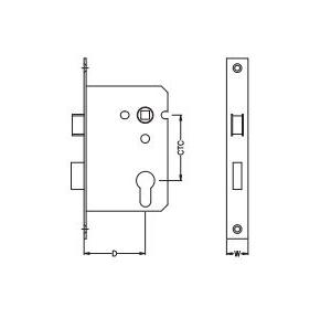 Dorma Satin Stainless Steel Sash Lock 20x57 mm, XL-C 3028