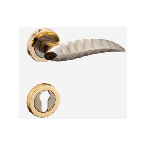 Dorset Petal Silver Gold Door Lever Handle 52.3mm, PEA ORZ SG