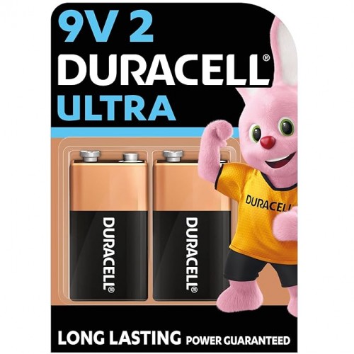 Duracell Battery Ultra Alkaline 9V Pack of 2