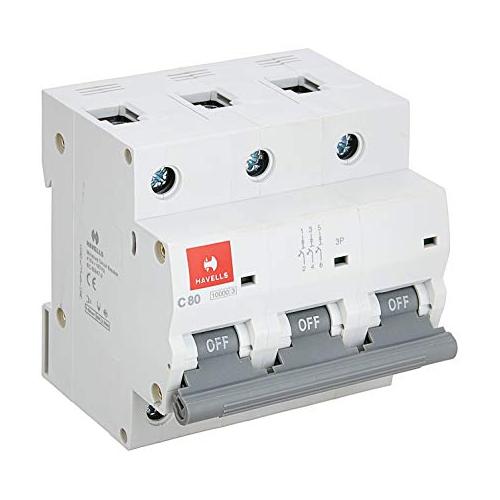 Havells 80A 3P C-Curve AC MCB, DHMJCTPF080