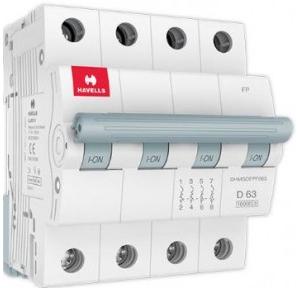 Havells 63A 4P D-Curve AC MCB, DHMGDFPF063