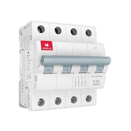 Havells 63A 4P D-Curve AC MCB, DHMGDFPF063