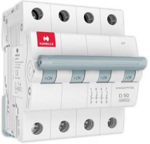 Havells 50A 4P D-Curve AC MCB, DHMGDFPF050