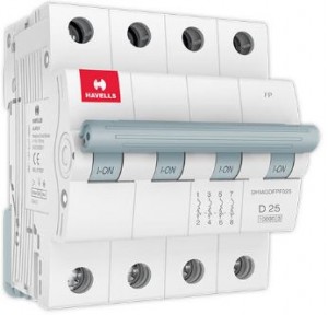 Havells 25A 4P D-Curve AC MCB, DHMGDFPF025