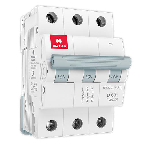 Havells 63A 3P D-Curve AC MCB, DHMGDTPF063