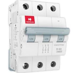 Havells 50A 3P D-Curve AC MCB, DHMGDTPF050