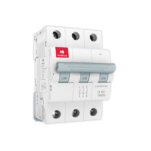 Havells 40A 3P D-Curve AC MCB, DHMGDTPF040