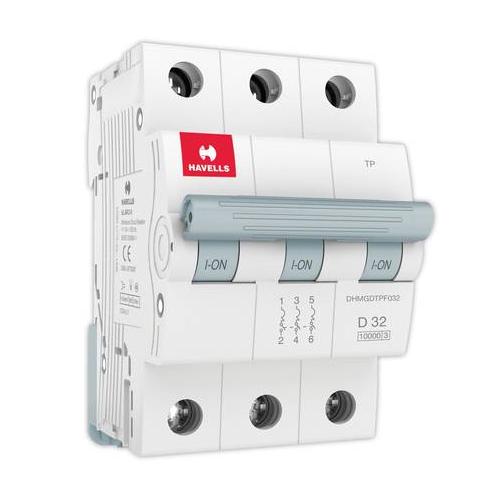 Havells 32A 3P D-Curve AC MCB, DHMGDTPF032