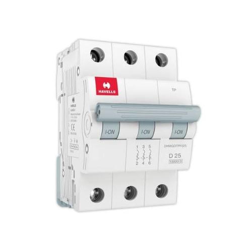 Havells 25A 3P D-Curve AC MCB, DHMGDTPF025