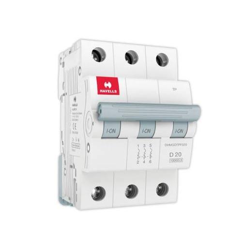 Havells 20A 3P D-Curve AC MCB, DHMGDTPF020