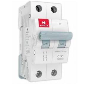 Havells 50A 2P C-Curve AC MCB, DHMGCDPF050