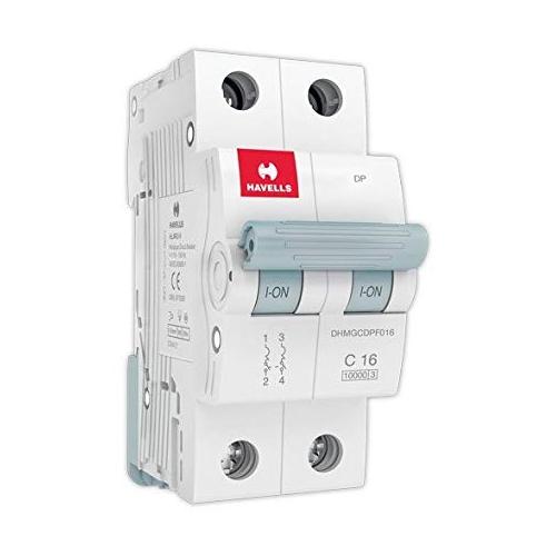 Havells 16A 2P C-Curve AC MCB, DHMGCDPF016