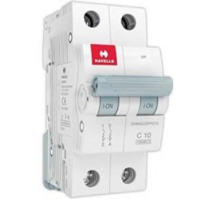 Havells 10A 2P C-Curve AC MCB, DHMGCDPF010