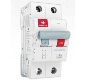 Havells 50A 1P+N C-Curve AC MCB, DHMGCSNF050