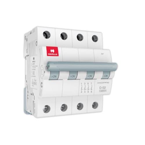 Havells 2A 4P D-Curve AC MCB, DHMGDFPF002